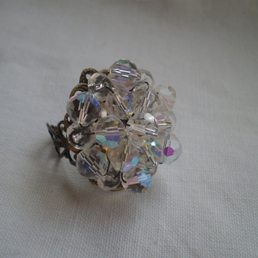 Steampunk Vintage Crystal Ring