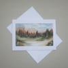 landscape watercolour original art hand painted blank card ( ref F 543.J2 )