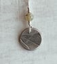 Botanical silver pendant with ivy design and tourmaline bead. - Image 3