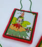 Christmas Decoration Festive Pixie - hanging felt and fabric ornament - Image 4