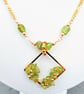 Natural Peridot & Gold Rosary Link 30 Inch Chain and Pendant - Image 1