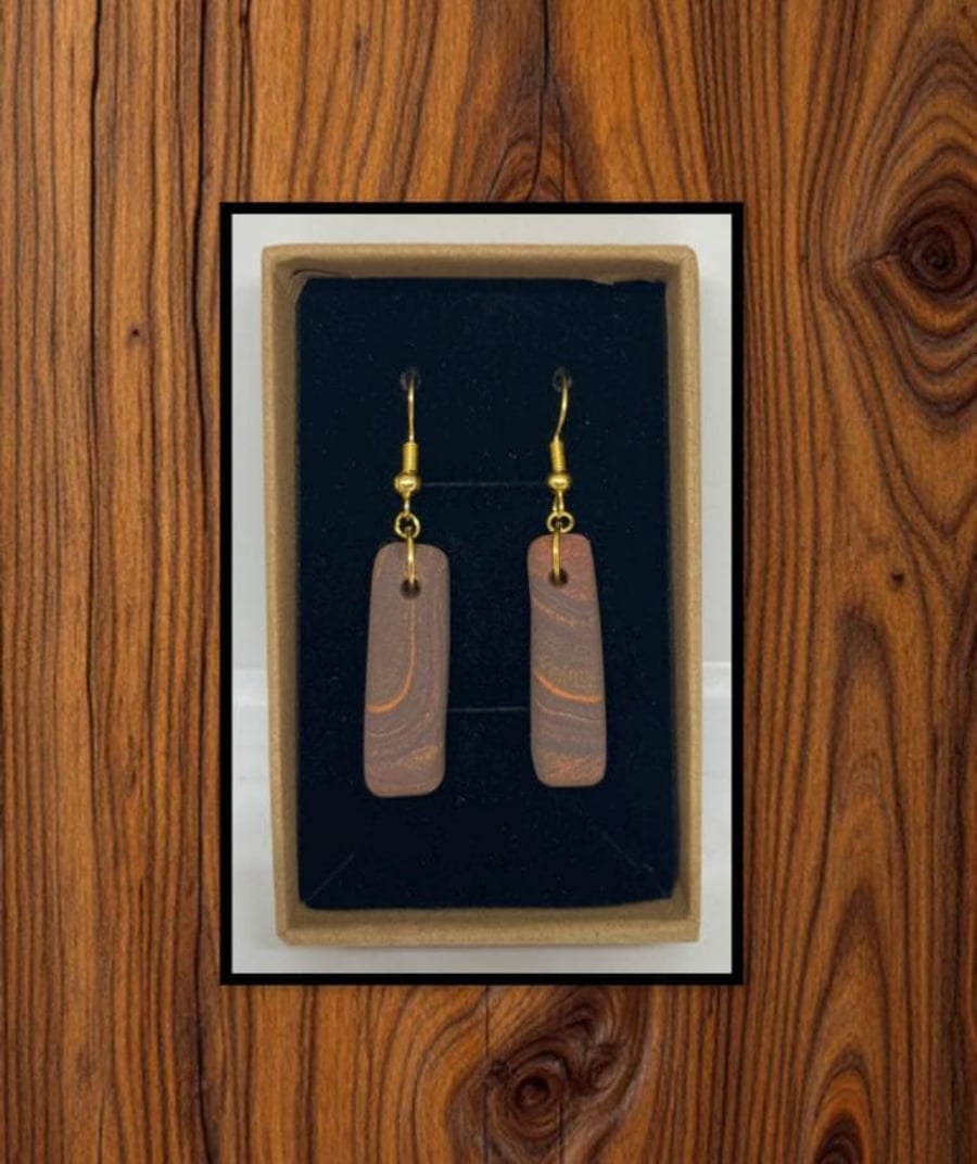 Outlet Wood grain drop earrings