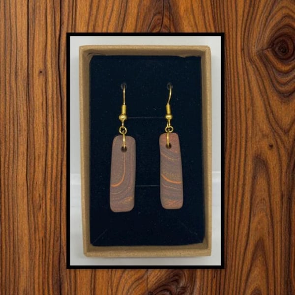 Outlet Wood grain drop earrings