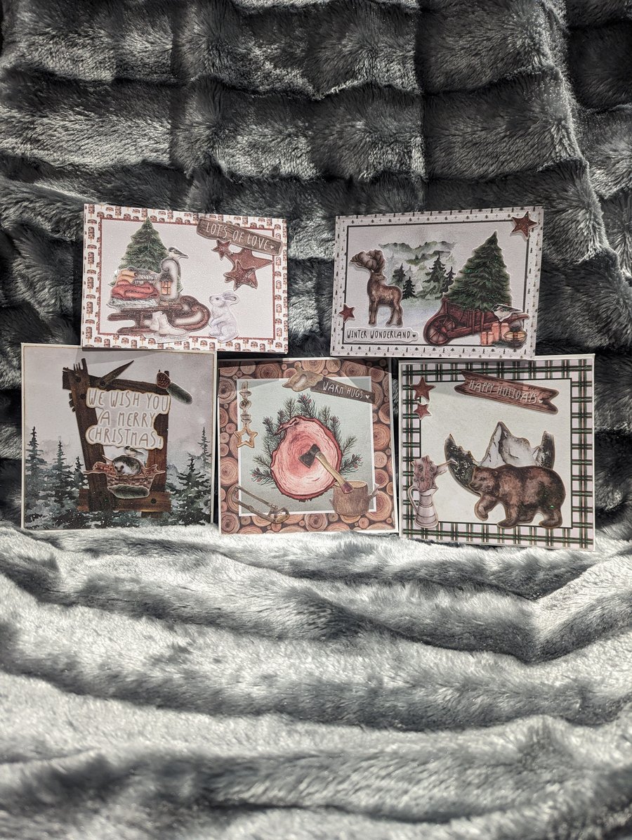5-pack Christmas Scene Cards