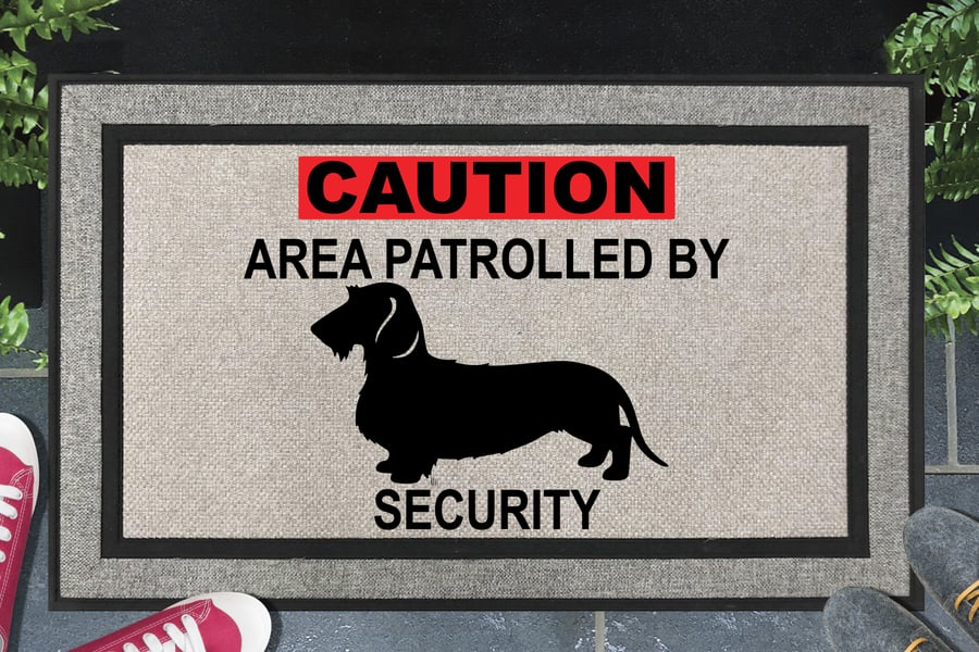 Dachshund Security Door Mat - All Weather Doormat - 45x70cm 