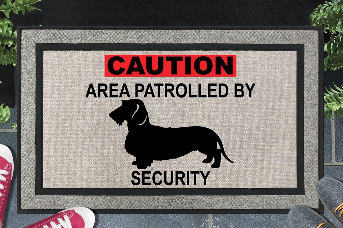 Dachshund Security Door Mat - All Weather Doormat - 45x70cm 
