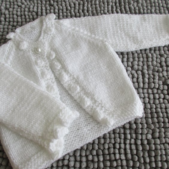 14" Baby Bobble Edged Cardigan