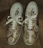 Decorated Canvas Shoes Old World Map SIZE 7 (40.5) Individual Unique Decoupage  - Image 1