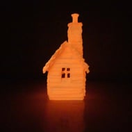Orange Glow in the Dark House - Spooky Season Haunted Halloween Light