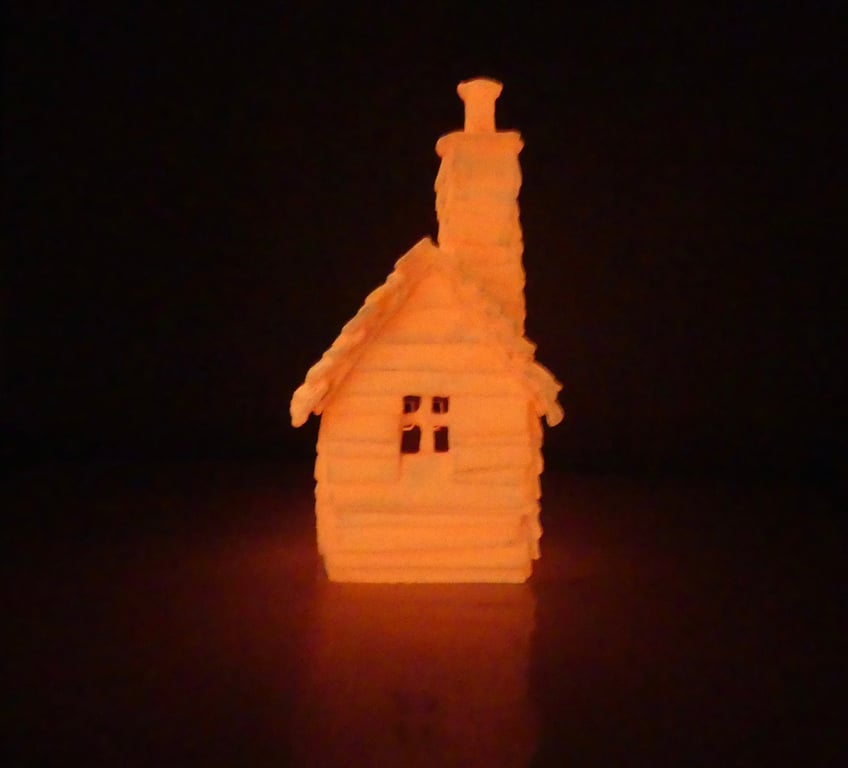 Orange Glow in the Dark House - Spooky Season Haunted Halloween Light