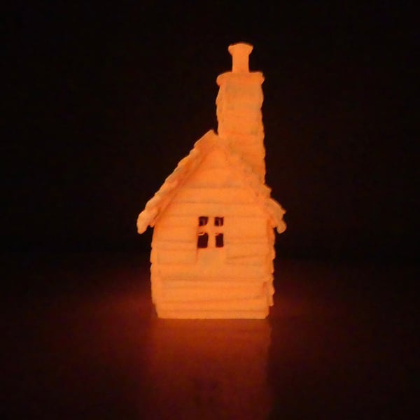Orange Glow in the Dark House - Spooky Season Haunted Halloween Light