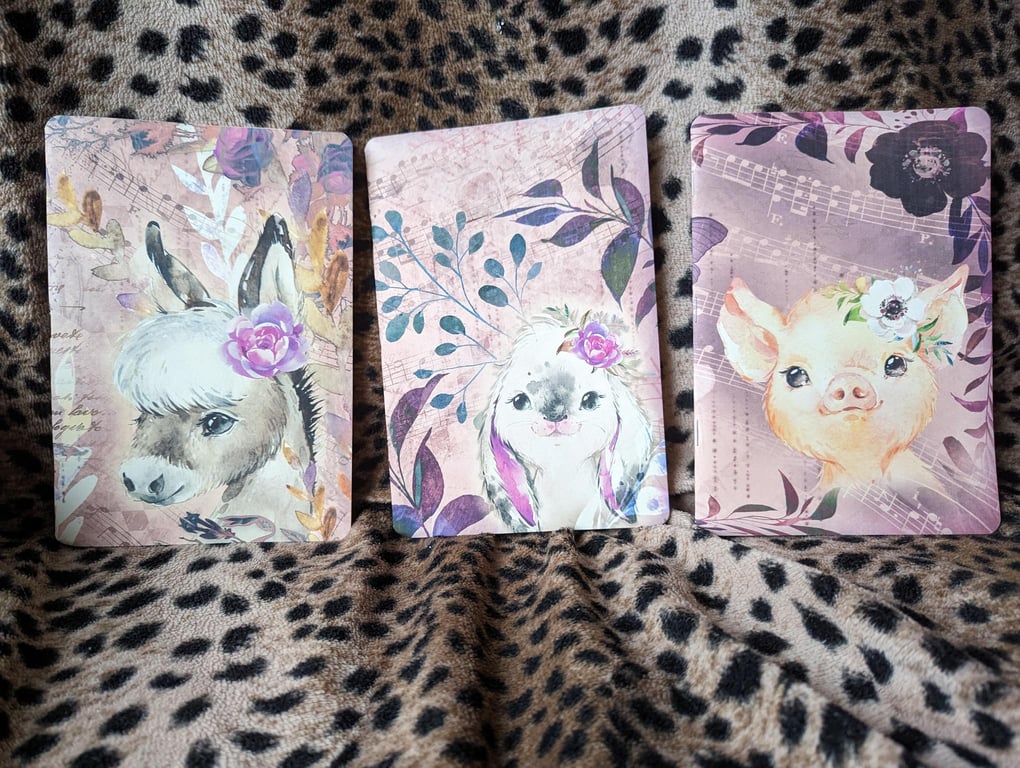 3 Pack Darling Baby Farmyard Animals Children's Notebooks plus Bookmark