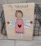 A5 book reuseable fabric book cover, student gift, reusable book cover, applique - Image 2