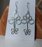 Sterling silver drop earrings, looped wire design