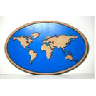 Oval World Map – Elegant Wooden Wall Art