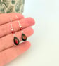 Sterling Silver Fused Glass and Agate Dangle Earrings - Image 1