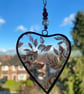 Stained Glass Ribbon Heart Suncatcher Decoration  - Image 3
