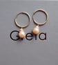 Peach Baroque Freshwater Pearls on 14k Gold Filled Hoops - Image 3