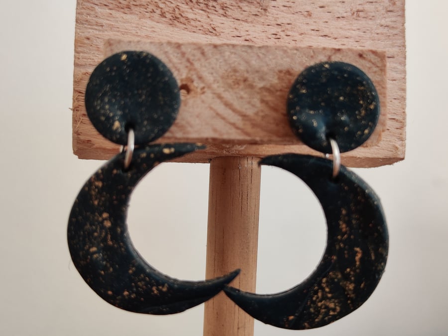 Night sky moon earrings