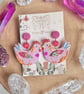 Funky Colourful Chicken Polymer Clay earrings