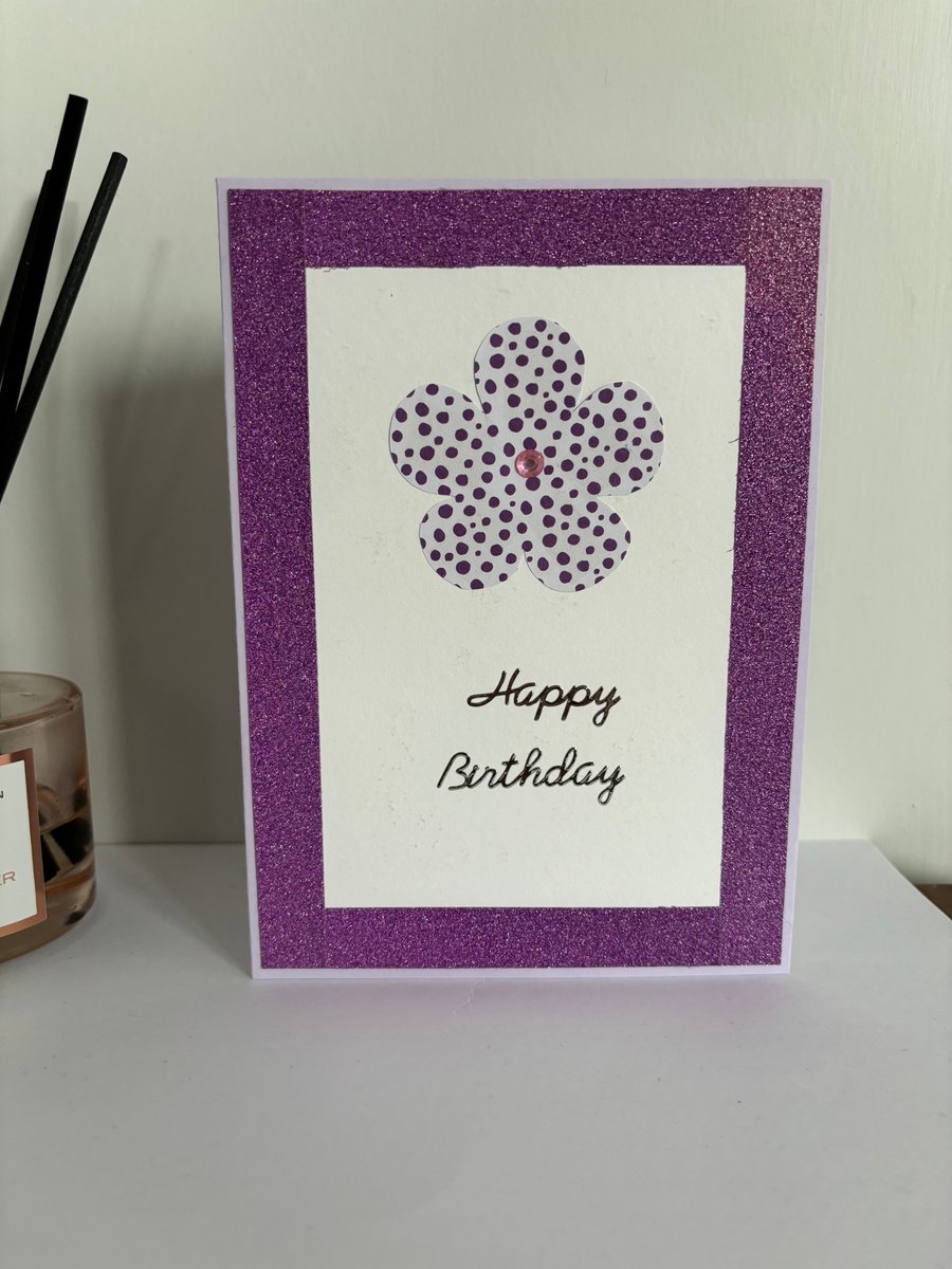 Purple Glitter Border Birthday