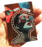 Miniature ACEO Feminist Artwork FIND WONDER Inspirational Female Portrait Art