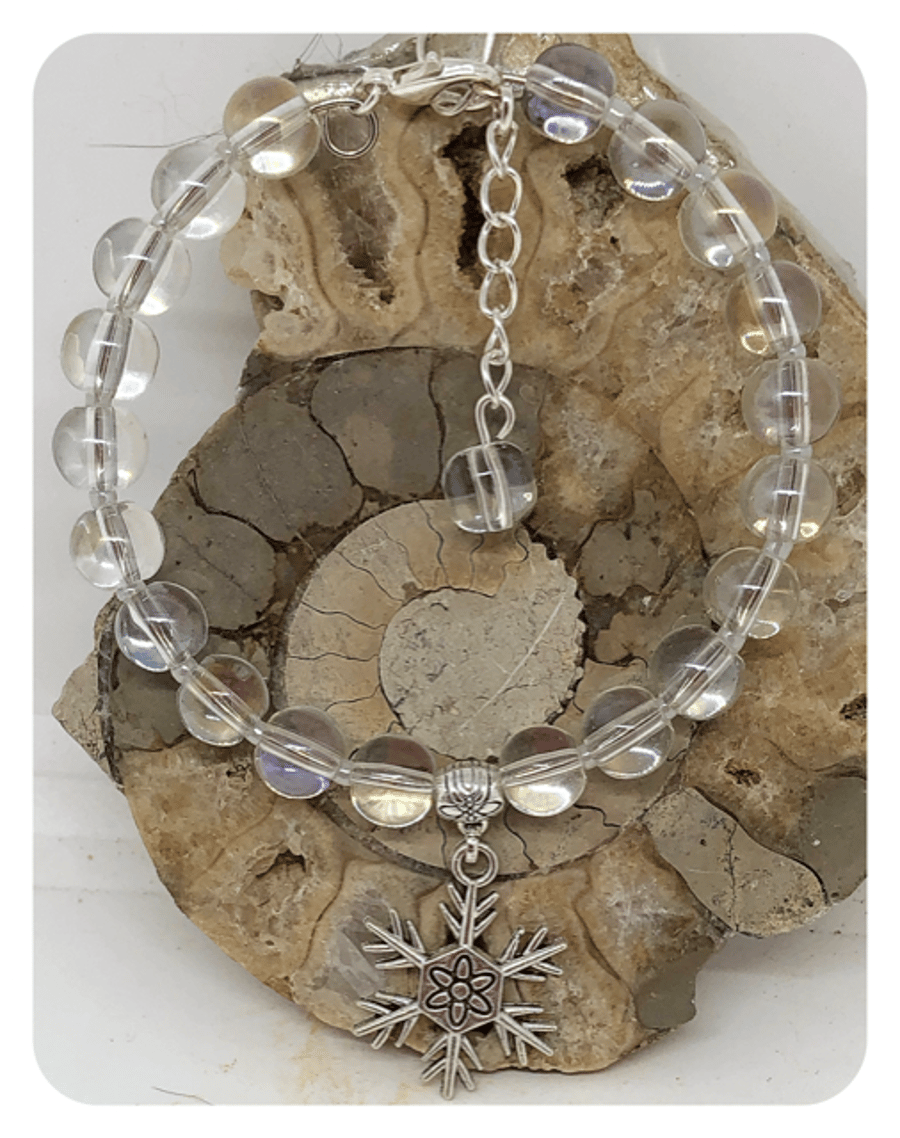 One of a Kind Snowflake bangle style bracelet