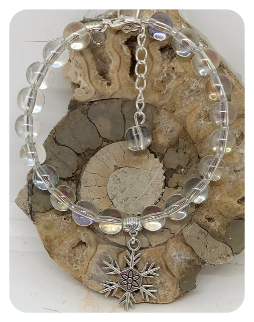 One of a Kind Snowflake bangle style bracelet