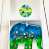  Gorgeous Fused glass elephant hanging ornament 