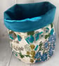 Medium reversible fabric storage basket. For plants, crafts, cosmetics etc