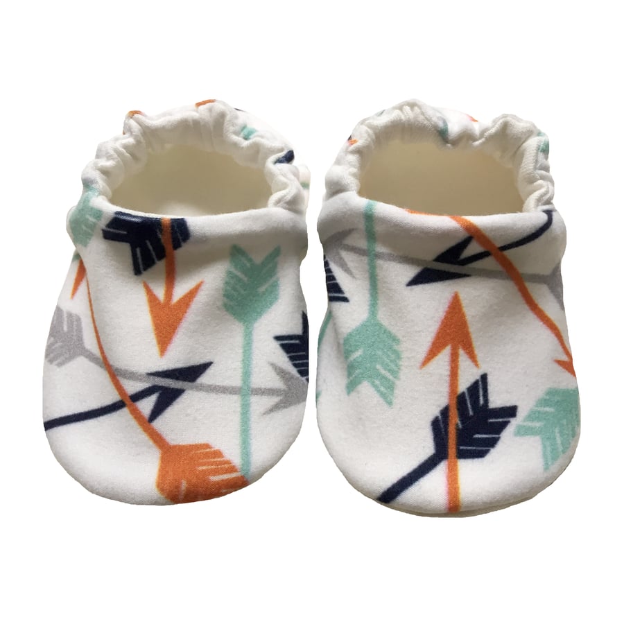 Arrow Baby Shoes Organic Moccasins Kids Slippers Pram Shoes Gift Idea 0-9Y