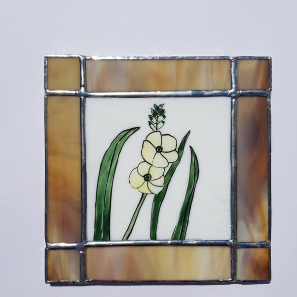 220 Stained Glass Gladioli painting - handmade hanging decoration.