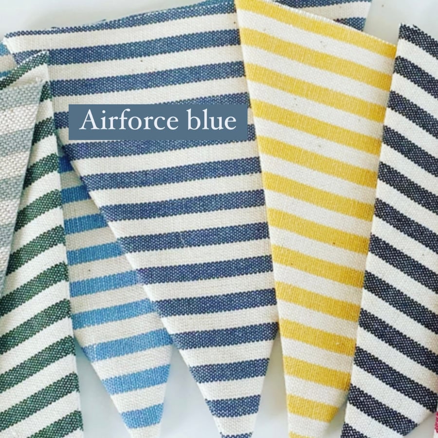 BUNTING - airforce blue and white stripes