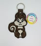Embroidered squirrel Keyring design  - Image 1