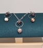Orbit Banded Agate Necklace and Stud Earrings Handmade Jewellery Set