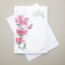 hand painted floral sympathy card ( ref FA41 A2 )