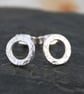 Silver stud earrings circles