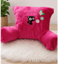 Handmade Pink Cuddle Cushion with Black Cat, Fuchsia Reading Pillow with Arms - Image 4