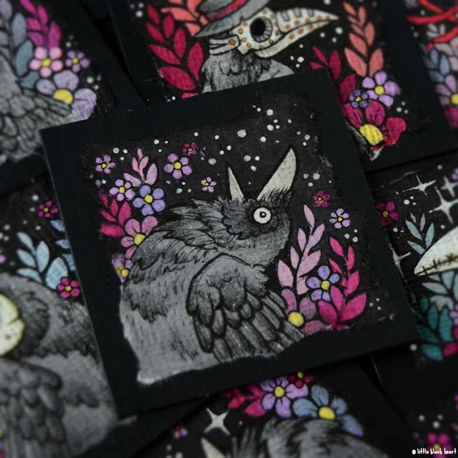 mini crow no. 2 - original twinchie illustration