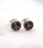 Summer Seconds Recycled Sterling Silver Peace Sign Stud Earrings, Handmade UK - Image 6