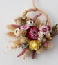 Mini dried flower pink and yellow wreath gift hanging - Image 6