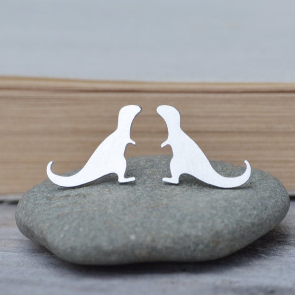 T-Rex Earring Studs In Sterling Silver