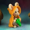 Tiny Mouse 'Dilly' in sou'wester with umbrella OOAK Sculpt by Ann Galvin
