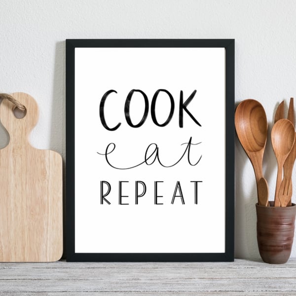 Kitchen Typography Print, Cooking Poster, Gift for Cooking Lover, New Home Gift