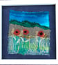 Poppies at dusk - upcycled fabric, hand embroidered miniature picture - Image 4