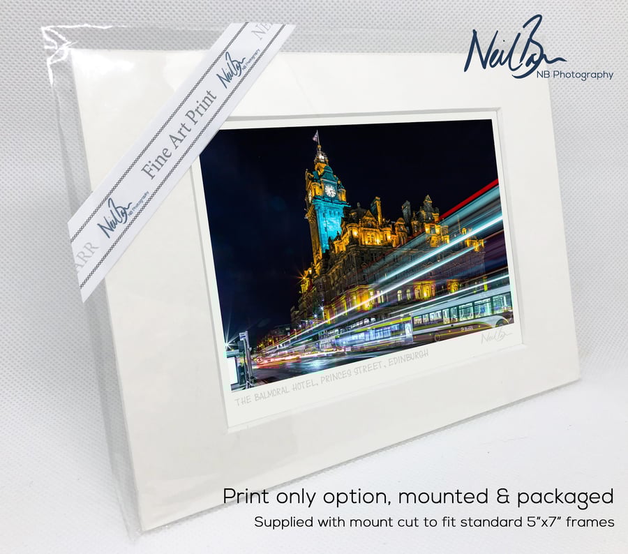 The Balmoral Hotel, Princes Street, Edinburgh - A6 (7" x 5") Unframed Print