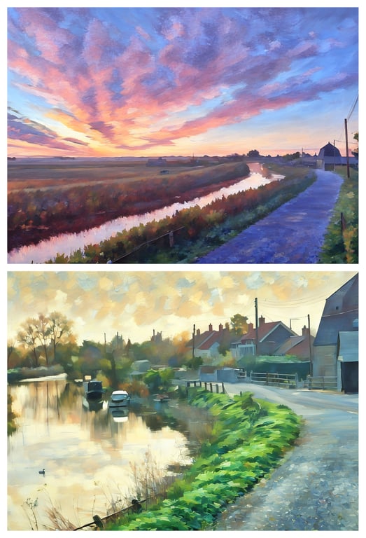 Pack of 2 Greeting Cards Nordelph Norfolk A5