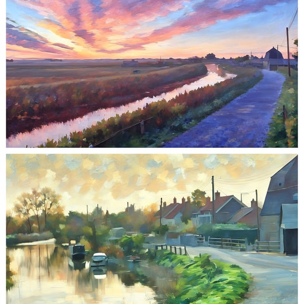 Pack of 2 Greeting Cards Nordelph Norfolk A5