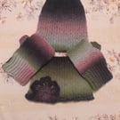 Handmade Ombre Winter Set – Hat, Cowl & Fingerless Gloves