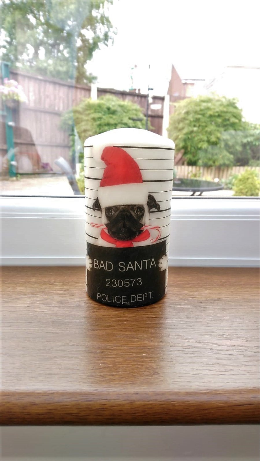 Christmas pug decorative  candle